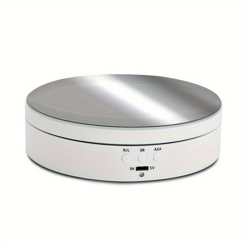 TEMU 3 Electric Rotating Display Stand Turntable Mirror Photography Turntable Jewelry Holder, White .4 Inches -6.6lbs