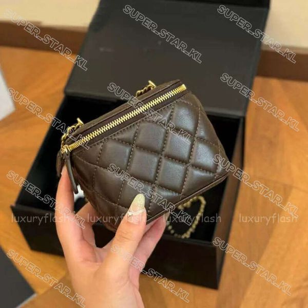 Women Crossbody Bags Shoulder Handbags Designer Luxury Mini Portable Box Cosmetic Lipstick Bag Burgundy Fashion Small Purses Golden Ball Cha