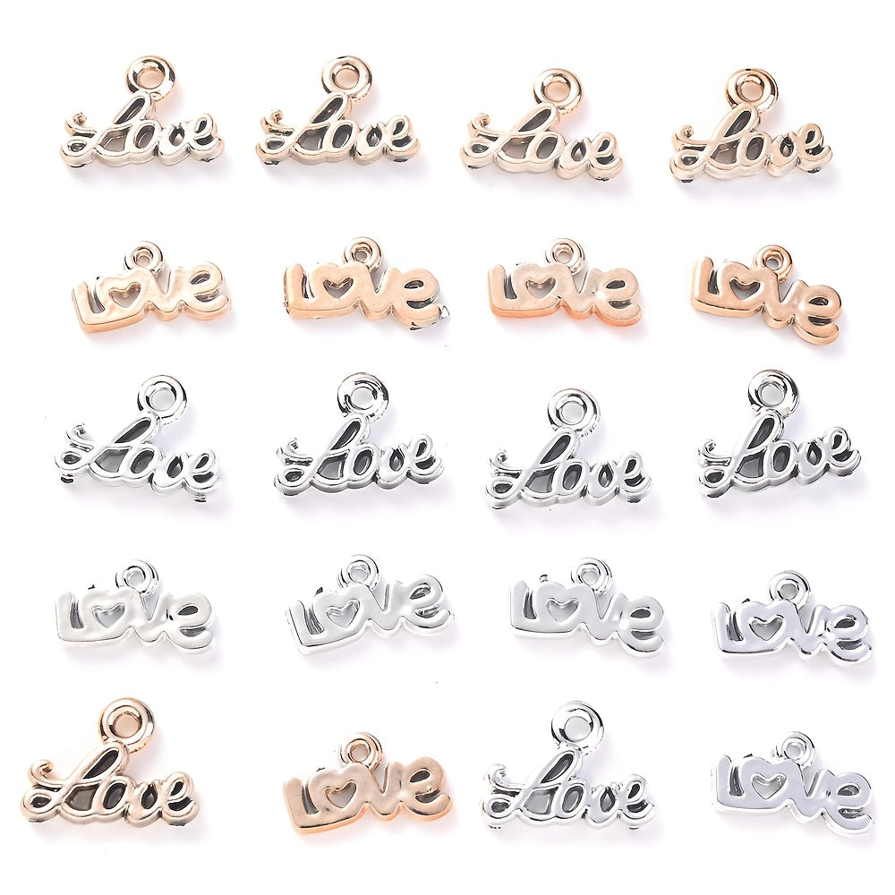 TEMU 50pcs Ccb Multi-style Letter "love" Pendant, Used For Diy Earrings, Bracelets, Necklaces, Jewelry Making, Valentine's Day Gift