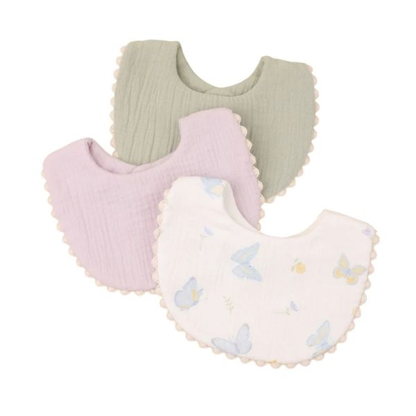 3pcs born Bibs Infant Burp Cloths Baby Stuff Feeding Drool Bandana Saliva Towel Toddler lace Floral Bib Baby Accessories 250103