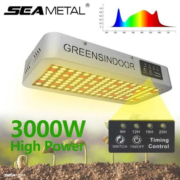 SEAMETAL 3000W LED Grow Light Full Spectrum Indoor Plants Growing Light Tent 8h-12h-16h-20h Timer Auto On-Off Phyto Growth Lamp X250205