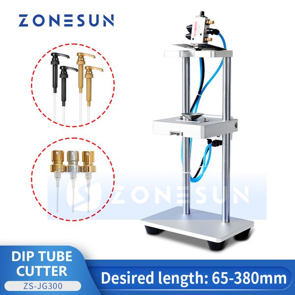 ZONESUN ZS-JG300 Pneumatic Cutting Machine for Dip Tube Spray Caps Perfume Glass Plastic Bottle Packaging Manual