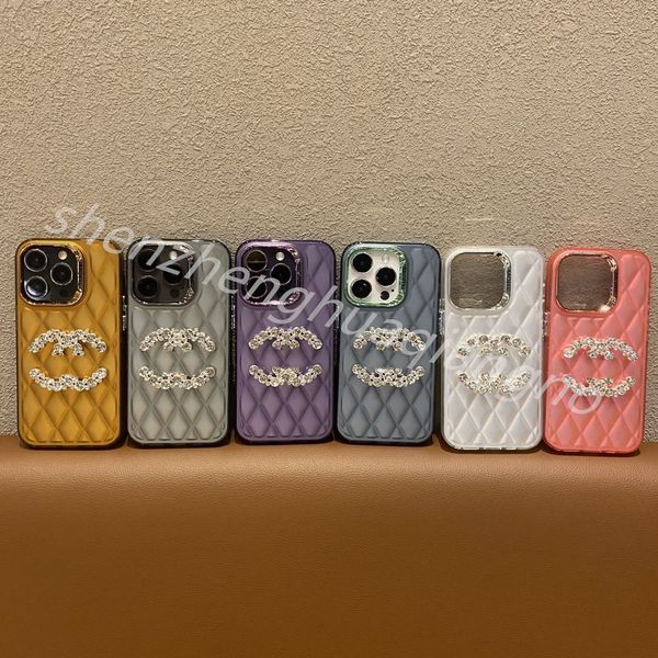 Glitter Letter Dia Case For Iphone 15 Promax 14 12 13 Pro Max Designer Phone Cases C Cross Phonecase Women Girls phone cover s