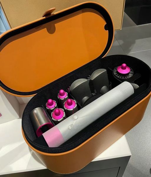 Hair care and styling tools leather box high-end seven in one comb brush, straightener and hair dryer styling tools professional home salon