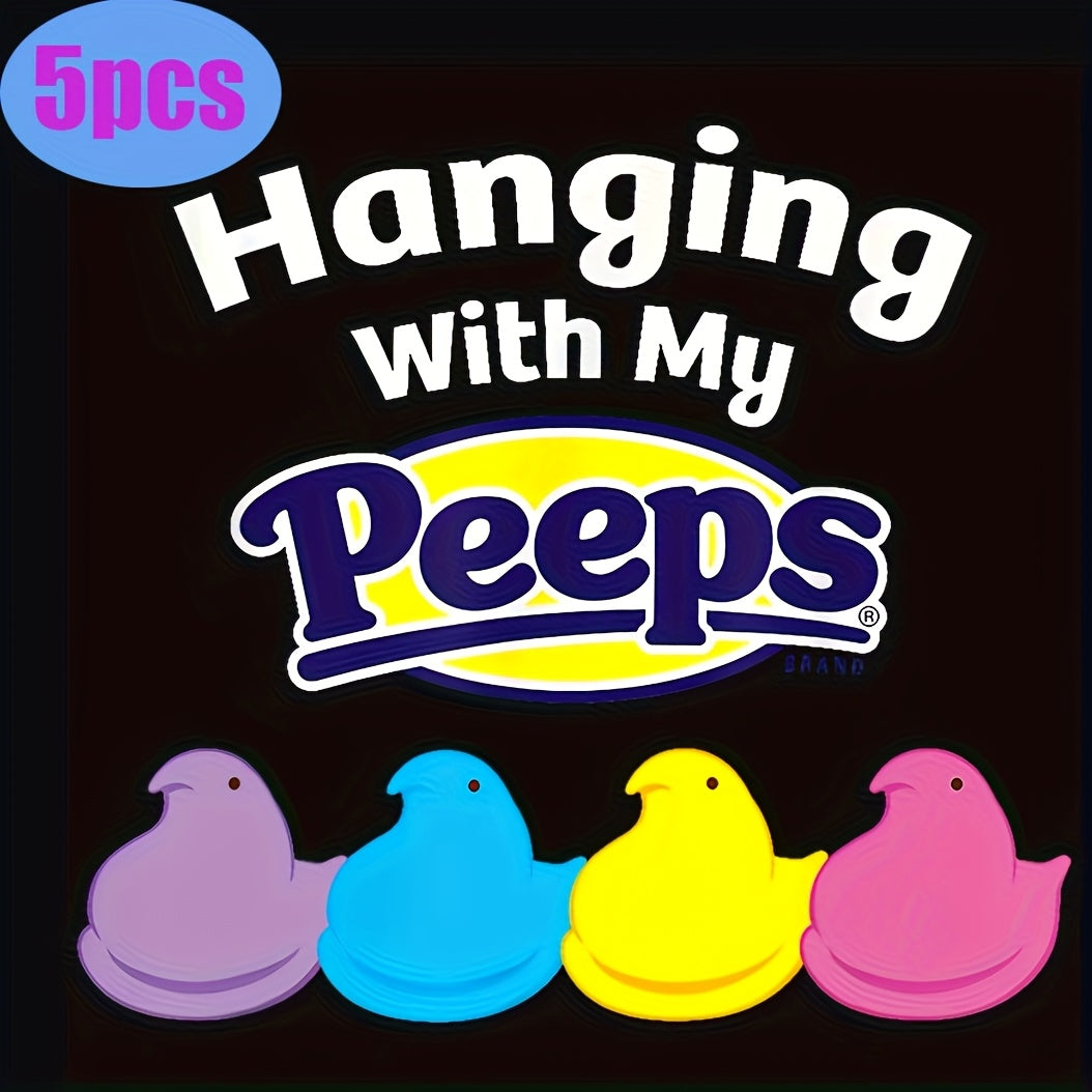 TEMU 5pcs "spending Time With " Heat Transfer Stickers, Colorful , Suitable For T-shirts, Masks, Jeans, And Backpacks Diy Iron-on Patches, Durable