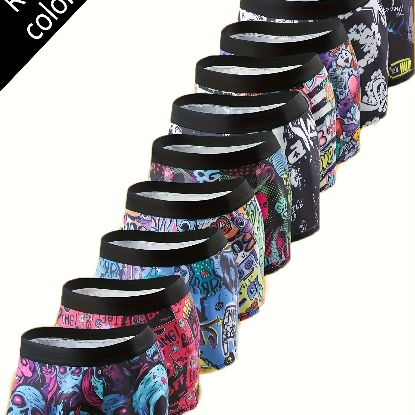 TEMU 1-3-5-8-10pcs Men's Fashion Contrast Color Letter Print Boxing Briefs, Comfortable And Classic Underwear Set For Casual Attire, As Gifts