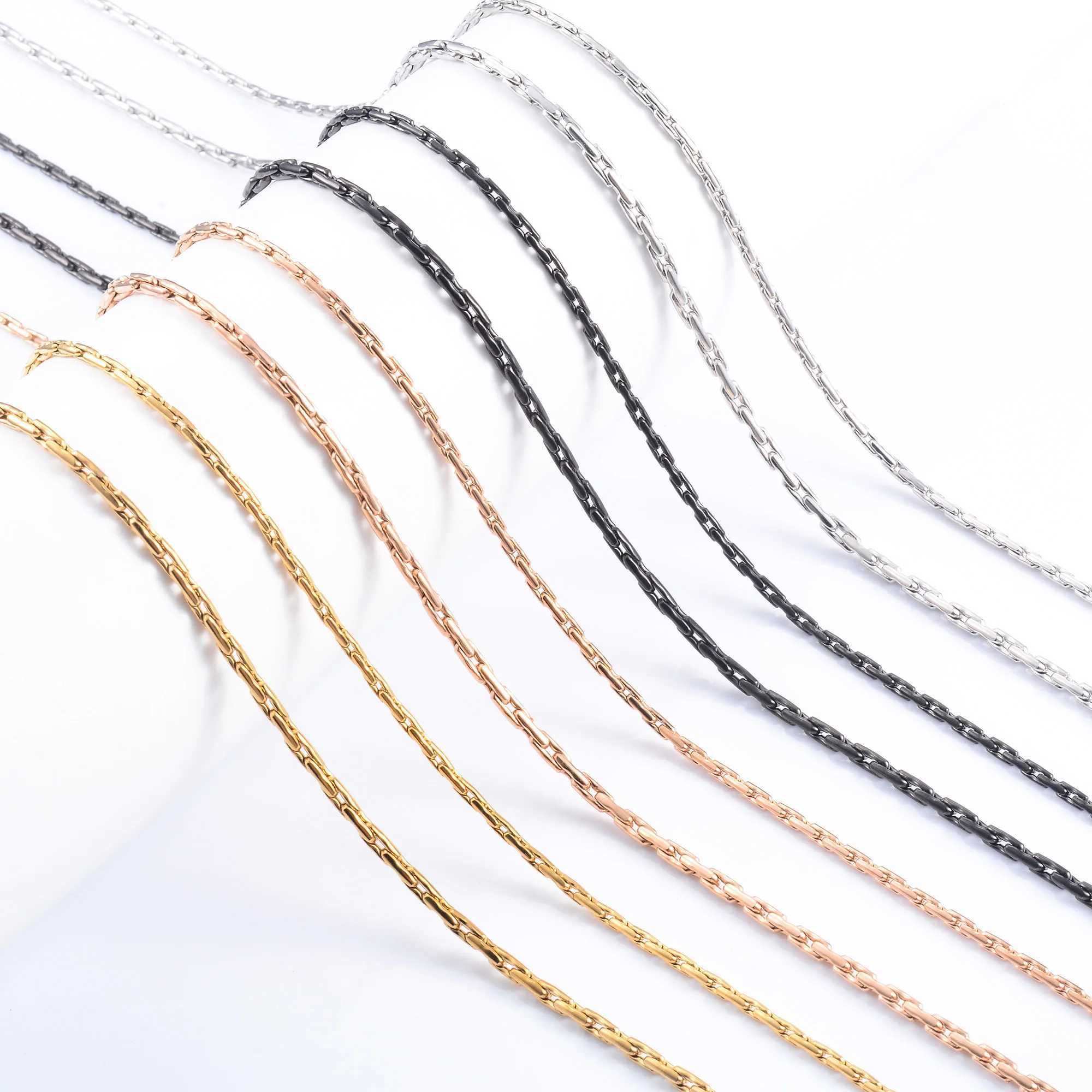 Fine Thin 316L Stainless Steel Necklace for Women Link Proof Coil Duty Cable Chains Waterproof Choker Jewelry Accessory DIY GiftX240919