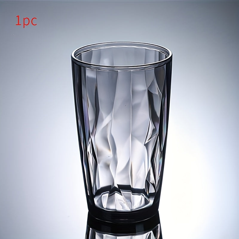 TEMU 1pc Acrylic 16.57oz - Grey Shatterproof Plastic Cup For Water, Juice, Beer - Home & Party Use, High-quality Drinkware For Living