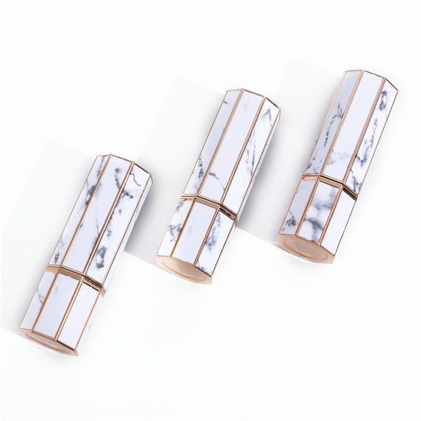 Packing Bottles Octahedron Marbling Lipgloss Tube Plastic Printing Empty Clear Lip Glosses Container Lipstick Glaze Organizer 3 8Ml Dhcgm
