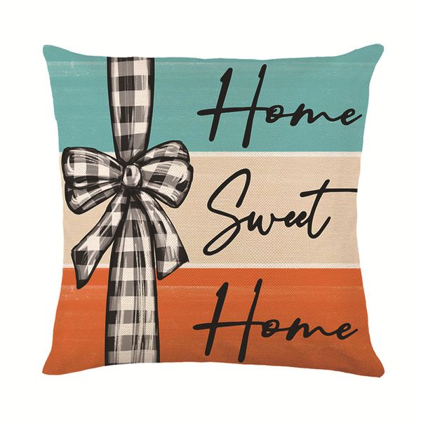 Decorative Fall-themed Pumpkin Linen Pillowcase Featuring Maple Leaves Perfect Fit for Couches, Benches, and Chairs