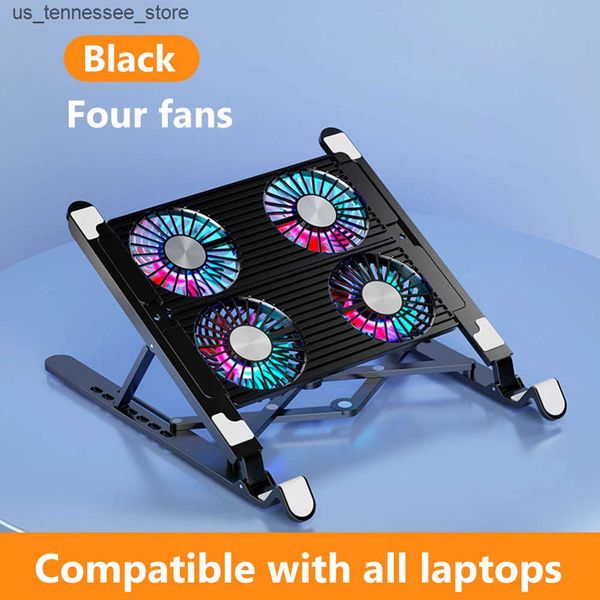 Laptop Cooling Pads Laptop Cooler Base Stand Foldable Laptop Cooling Pad Portable Adjustable Notebook Stand for 11-17.3 Inch with 2-4 Fans J