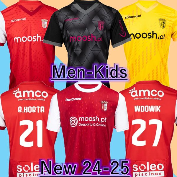 24 25 SC Braga ANDRE HORTA Soccer Jerseys BRUMA ABEL RUIZ A. DJALO tops Home Short Sleeve Football Shirts MENDES RONY LOPES men Uniforms R.