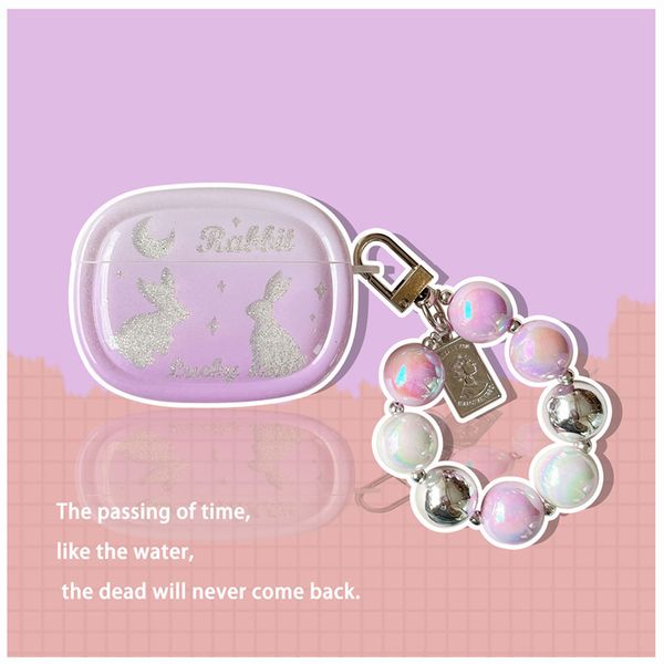 ddmygifts Blunt Pink Purple Rabbit Suitable Pro2 Bluetooth Wireless Earphone Cover 1-2-3 Generations Cute