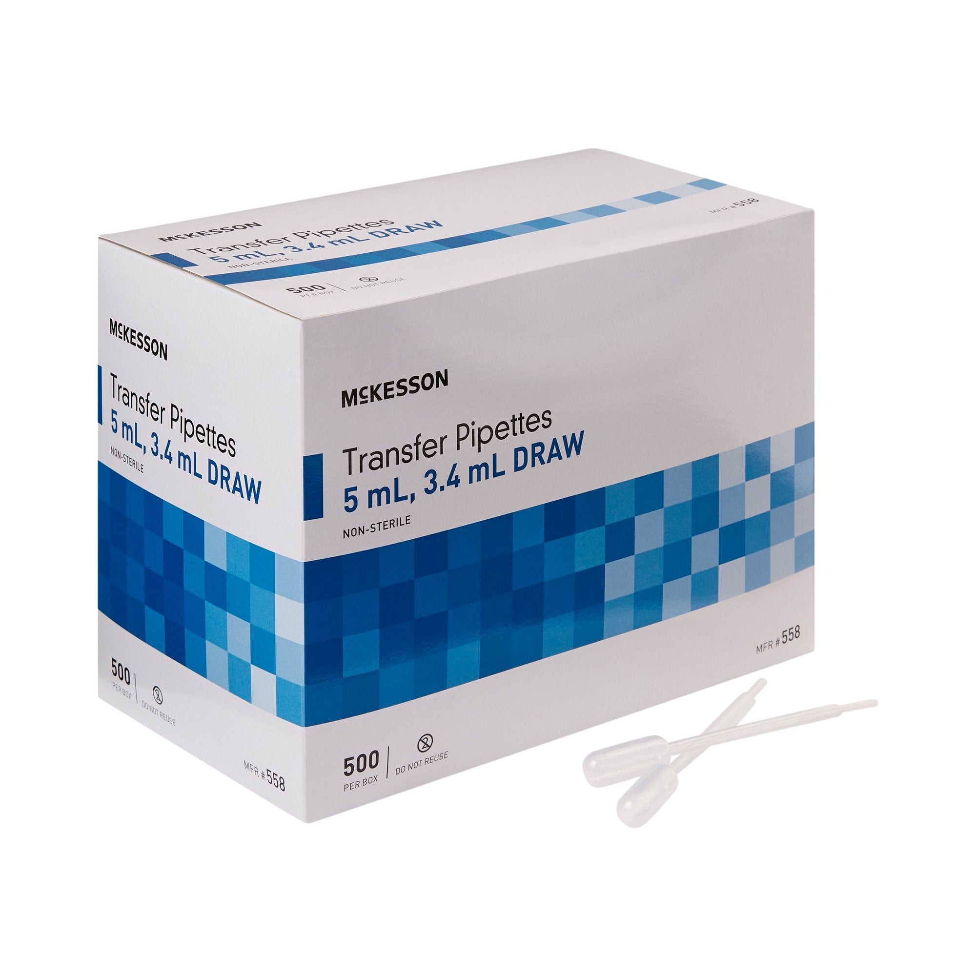 McKesson Transfer Pipette, 5 mL, 3.4 mL Draw Volume, Case of 10