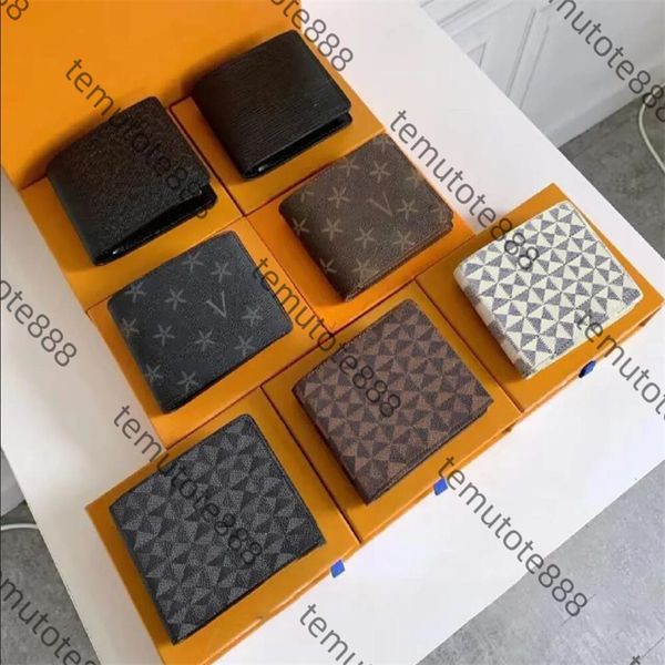 Mens Designer wallet women purse High quality fashion short plaid Wallet portafoglio uomo Complete set of original box 3 colors Holders LB12