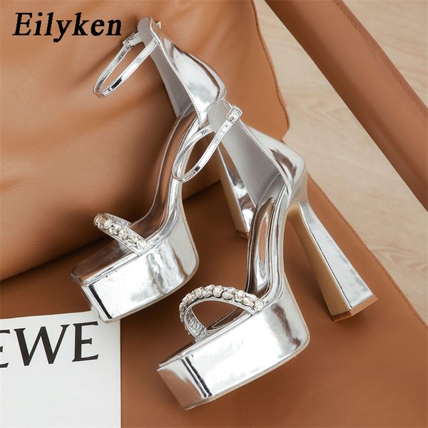 Eilyken CRYSTAL Dia Platform Open Toe Sandals Women Street Style Party Dress Thick High Heels Ladies Shoes d71a