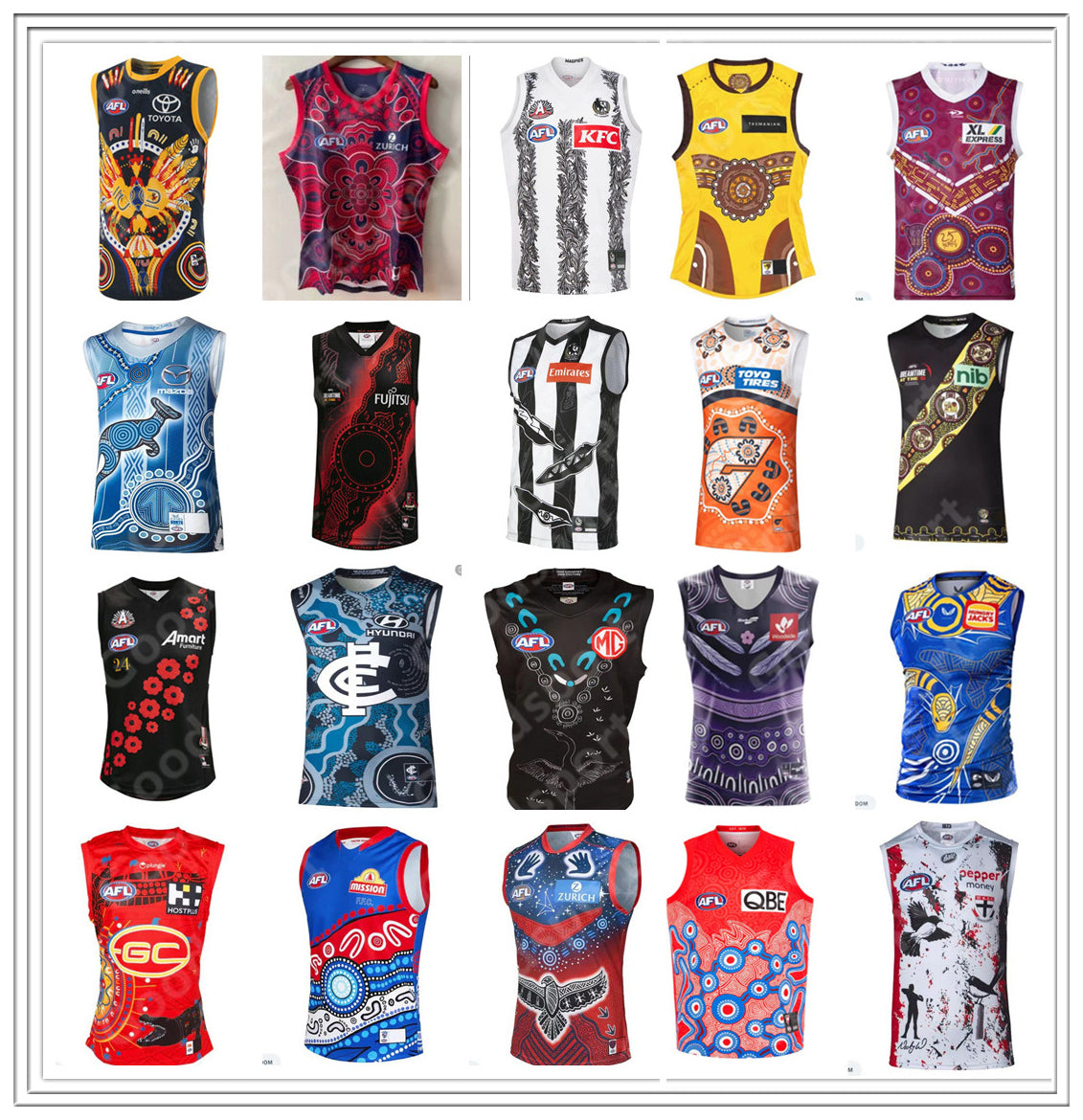 22-23 AFL port Adelaide crows Karnten Essendon Bombers St Kilda jersey Brisbane fremantle dockers tank gold coast suns Hawthorn vest Rules shirts 20