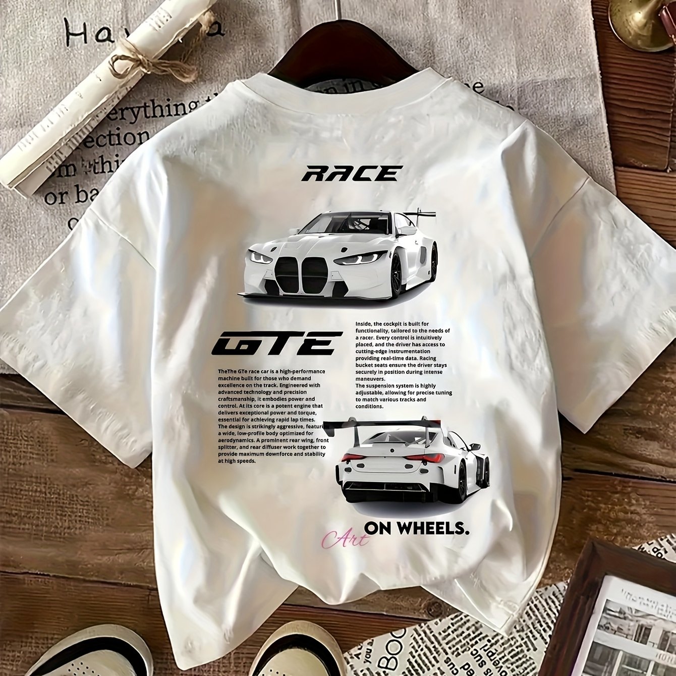 TEMU Print Ladies Round Neck Cotton T-shirt, , Comfortable And Fashionable, Versatile Essential, Suitable For Daily Leisure, Natural And Elegant