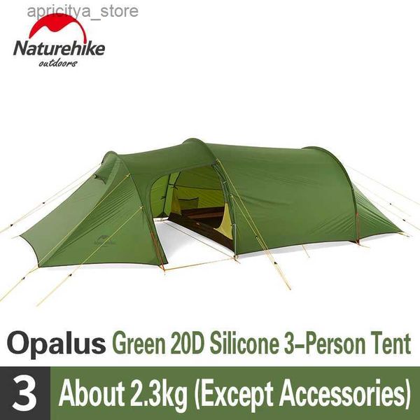 Tents and Shelters Naturehike New Opalus 2-4 Person Tunnel Tent Ultra Light Family Travel Camping Tent Season 4 Hiking Travel Large Space Po