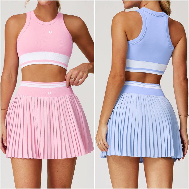 8600 Womens Yoga Outfit Yoga Sets Skirts Vest Tennis Sport Gym Running Casual Shorts Elastic High Waist Sportwear Lined