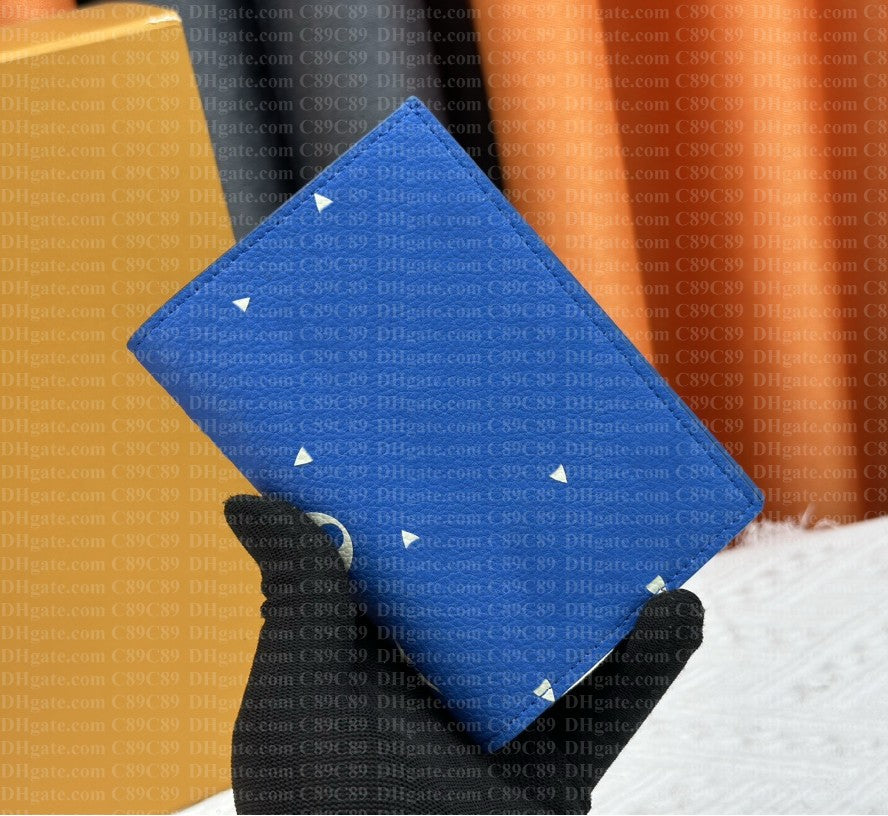 Designer Passport Holders High Quality Multiple Wallet POCKET Leather Card Holder Blue Wallets Money Purse Credit Short Clutch Bags