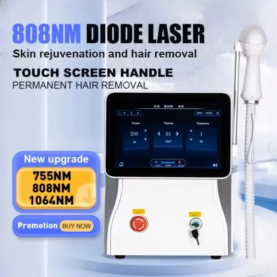 Professional New Laser Permanent Hair Remover 3 wavelength 755nm 808nm 1064nm Permanent, safe and painless hair removal for home and beauty salon us
