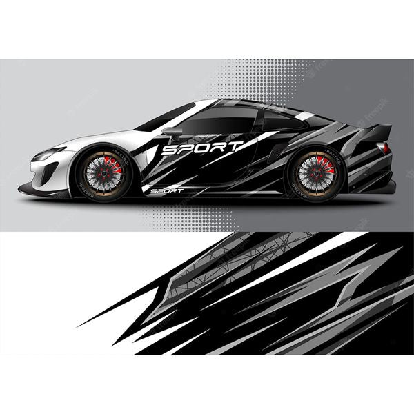 Car Decal Graphic Vinyl Wrap Vector Image of Modern Design Car Tuning Sticker High Quality 300*60cm
