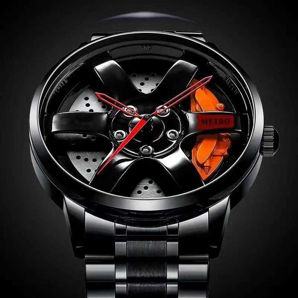 Fashion Mens Car Wheel Watches Luxury Stainless Steel Waterproof Watch for Men Quartz Wrist Watches Male Clock relogio masculino Z250207