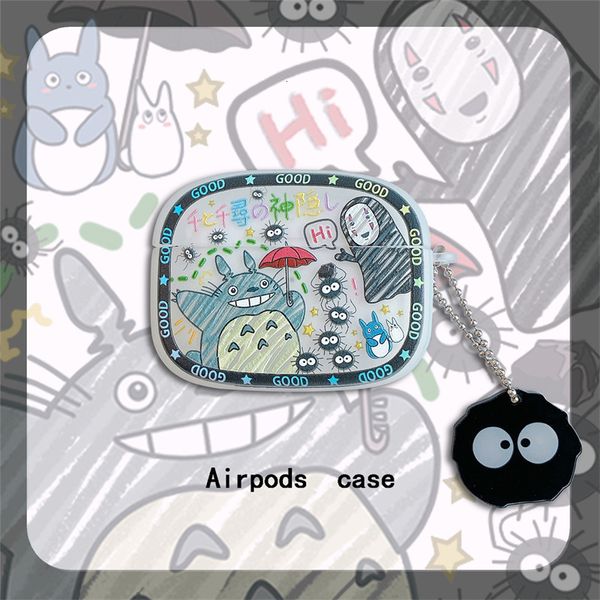 ddmygifts Graffiti Totoro is suitable for Pro 1-2-3 generation Bluetooth wireless headphone cover, cute and creative soft shell A