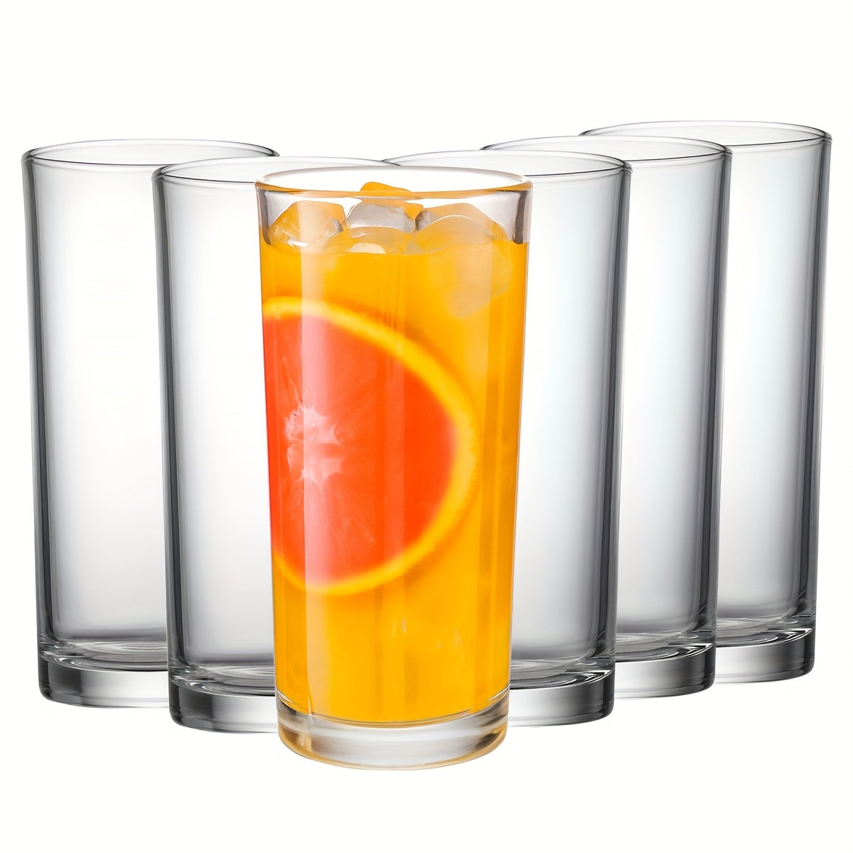 TEMU 6pcs Crystal Drinking Cup, 13oz Capacity Glass, Bpa-free, Cup, Party Dinner, Afternoon Tea Drink Set, Glassware And Mixed Drink Cup Set