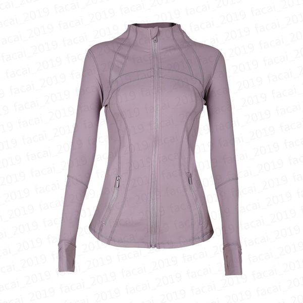Jackets femininos Yoga Cropped Jacket Roupet Fulm Women Gold Zipper NuAwear Awear Slim Fit Zip Thumb Hole Running Workout Jackets de fitness