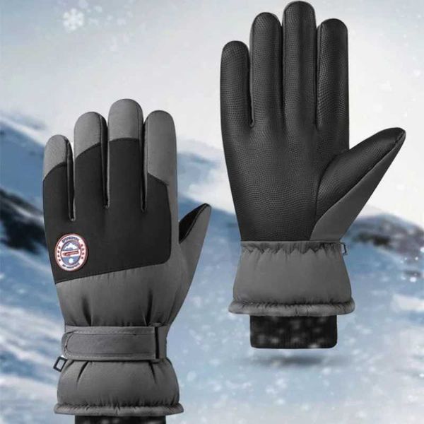 Ski Gloves Ski Gloves Warm Cold Winter Thickened Padded Men Women Outdoor Windproof Splashproof Cycling Bicycle Anti-slip Touch Screen z2411