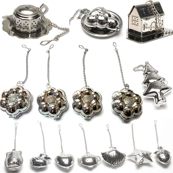 Cute Duck Animal Loose Leaf Tea Filter House Teapot Shape Tea Brewer Steeper Seasoning Strainer Metal Stainless Steel Cartoon Heart Tea Infu