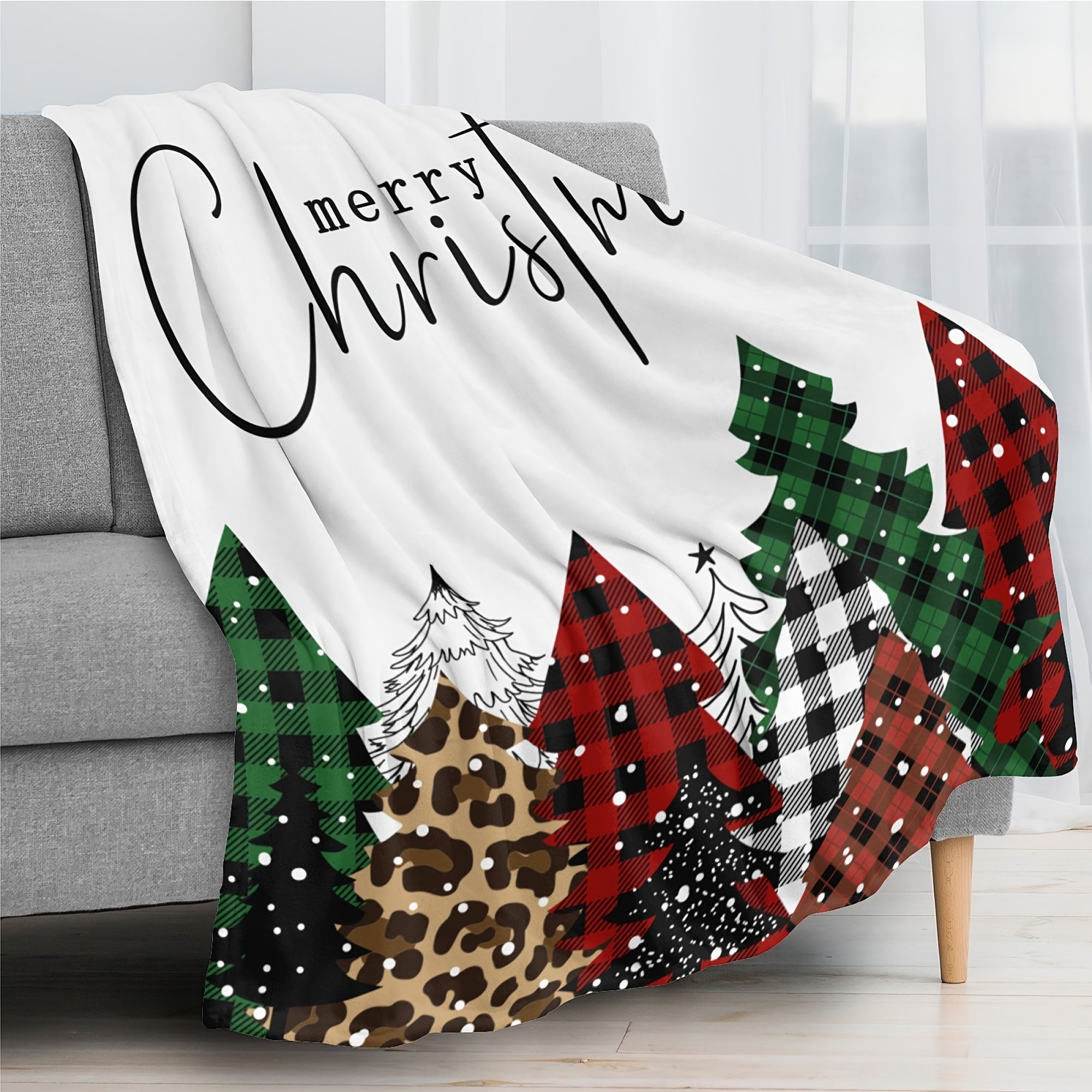 TEMU Merry , Christmas Tree Soft Flannel Blanket, Decorate Home Sofa, Chair, Living Room, Bedroom