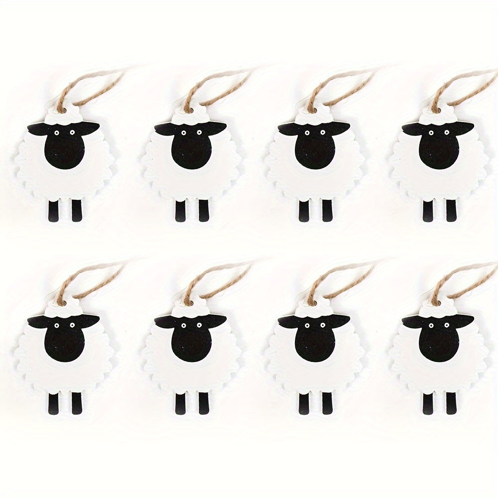 TEMU 8pcs Color Printing Cartoon Small Wood Chips Home Party Decoration Crafts Wooden Pendant