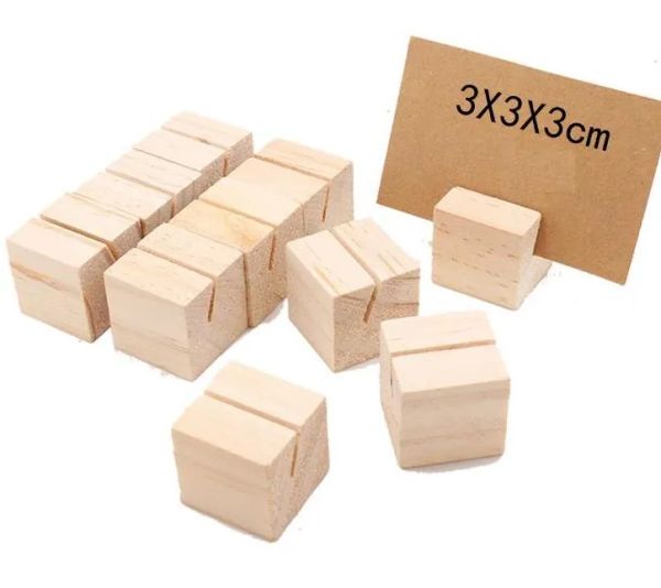 Party Wood Cards Holder Name Place Card Menu Holders Number Clip Stand Desk Accessories Wedding Decoration SN2567 ZZ