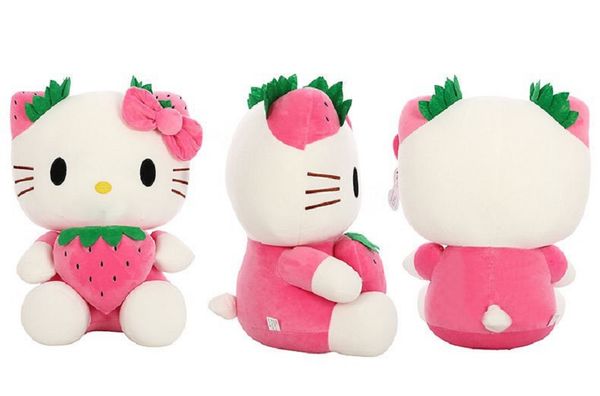 Factory wholesale 22cm Hello Strawberry Katie Cat Plush Toys Anime Around Dolls Children&#039;s Gift