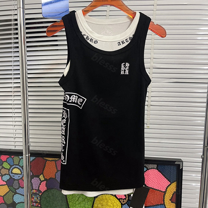 3 Colors Luxury Tanks Tops Womens Designer Clothing Brand Tank Ladies Sleeveless Top High Quality Clothes Women Short Sleeve Two Piece Size S-L DPD2