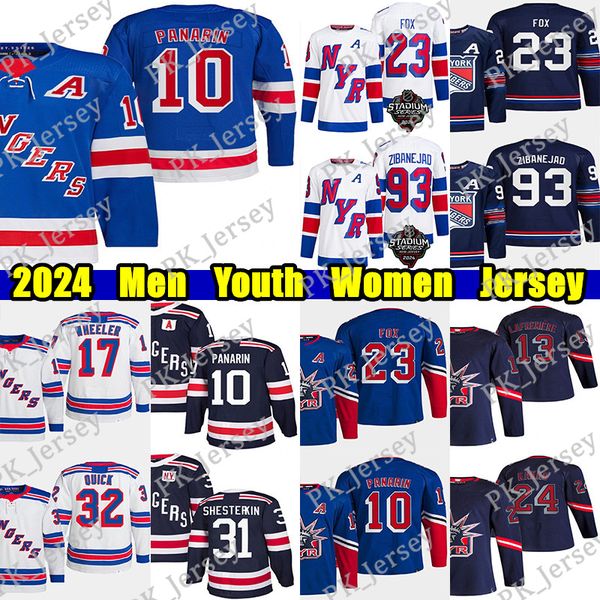 #23 Adam Fox Reverse Retro hockey jersey #10 Artemi Panarin Igor Shesterkin Jacob Trouba Matt Rempe Vincent Trocheck Quick Chris Kreider Mik