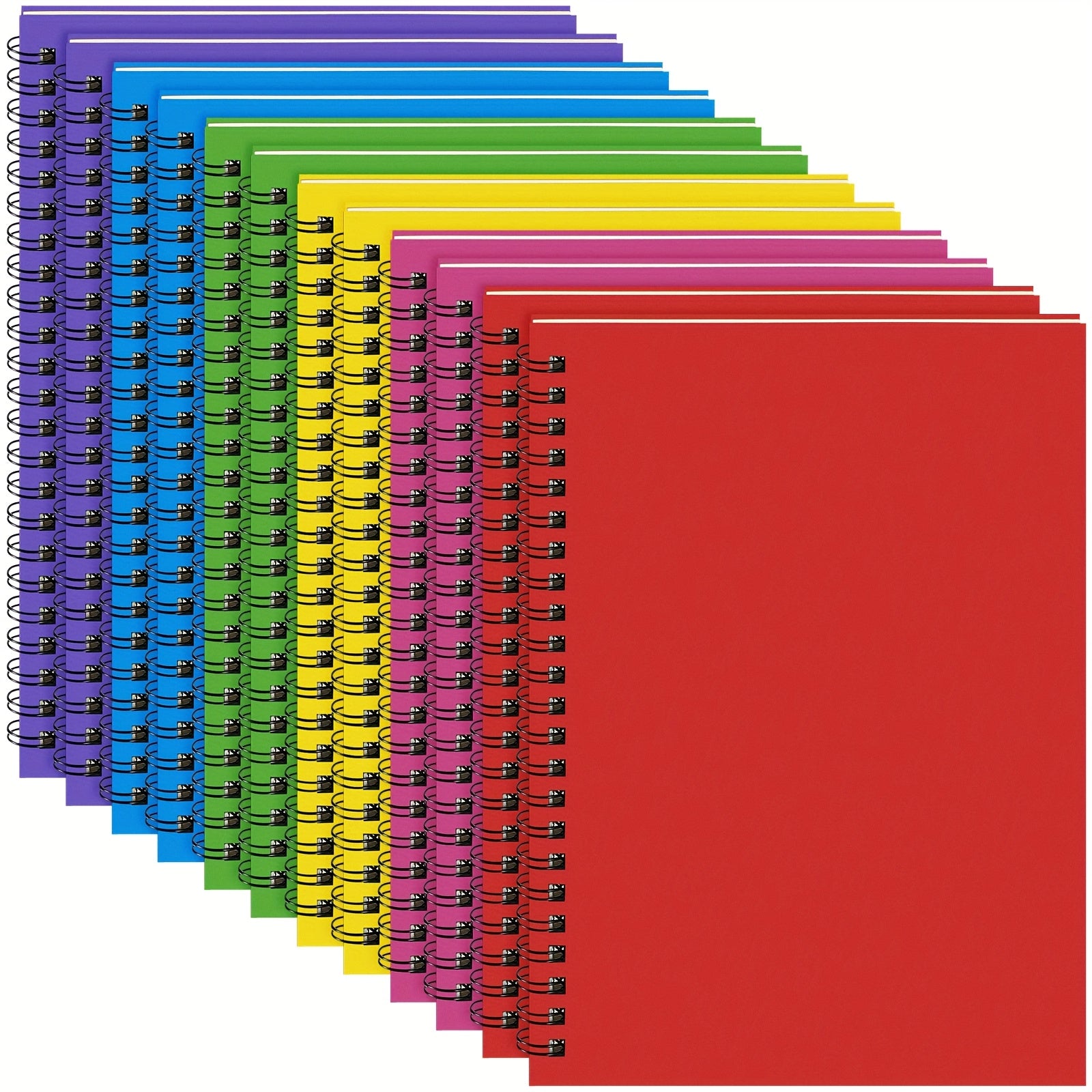 TEMU 18-pack Mixed Color Spiral Notebooks - College Ruled, Lined 8.3 X 5.5 Inch A5 Journals With Thick Paper For Office, Business & School Supplies