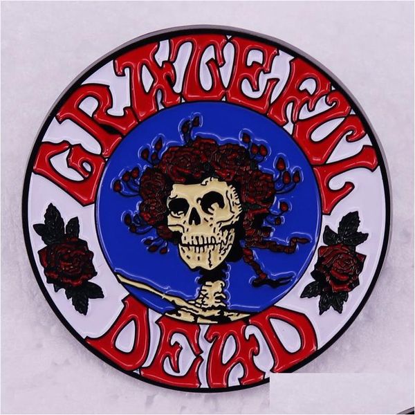Cartoon Accessories Grateful Dead Rock Band Badge Metal Brooch Clothing Backpack With Music Cute Anime Movies Games Hard Enamel Pins C Dheuq