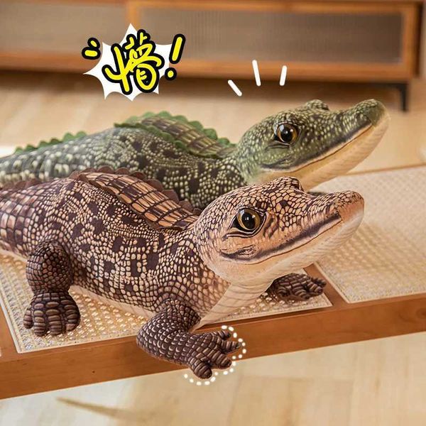 Plush Dolls Simulated Crocodile Plush Toys Stuffed Soft Lifelike Animal Dolls Creative Birthday Gift For Children Boy Home Decoration J24121