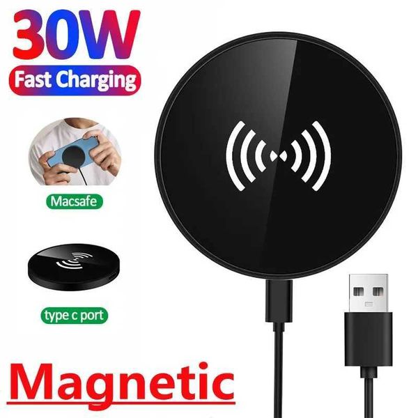 30W Magnetic Wireless Charger Pad Stand for iPhone 15 14 13 12 Pro Max Mini Airpods 3-2 Phone Charger Fast Charging Dock Station Y241118