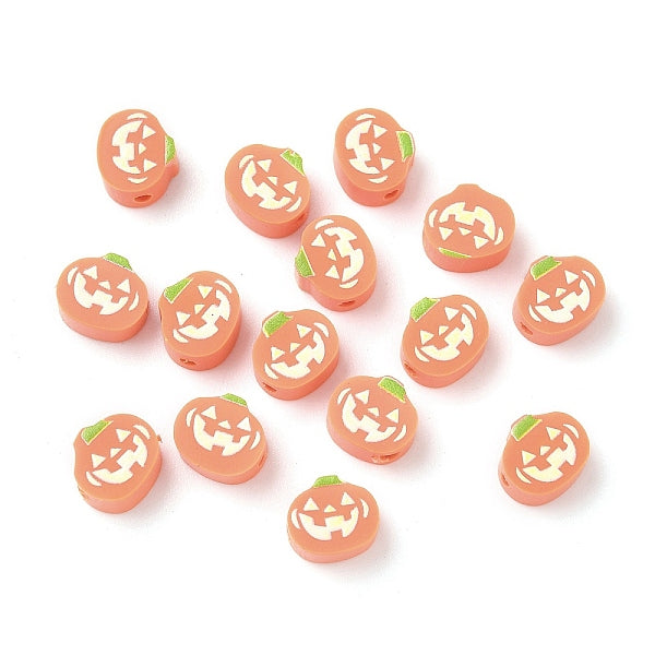 Halloween Printed Handmade Polymer Clay Beads