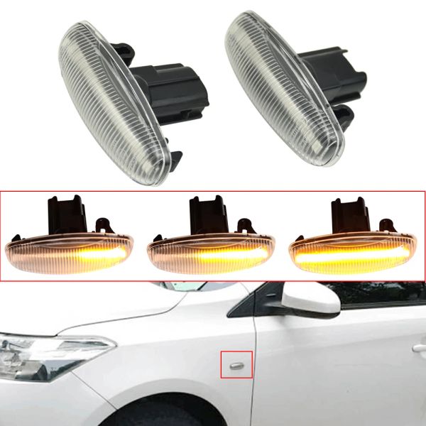 1 Pair For Toyota Yaris Vios Car Led Dynamic Side Marker Turn Signal Light Sequential Blinker Light 2014 2015 2016 2017-2019