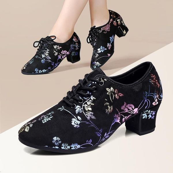 Dance For Women Ballroom Latin Modern Tango Dancing Shoes Jazz Short Boots Girls-Ladies Square