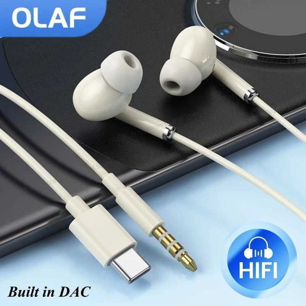 Headset Wired Earphones Type-C Hands 3.5mm In-Ear Cable phones With Mic Earbuds Gaming set For iPhone 15 s22 Z241105