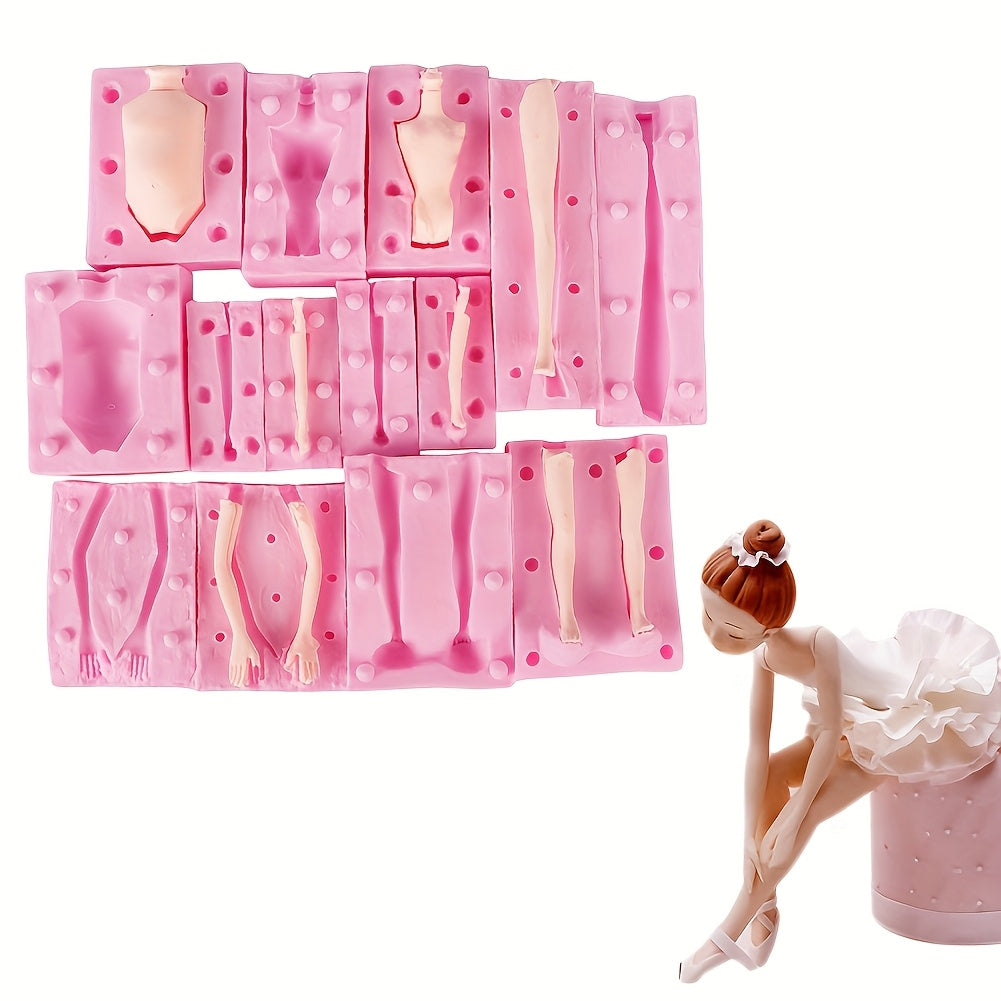 TEMU 7pcs Doll Body Legs Arm Model Men Women Girls Children's Body Silicone Gummy Mold Aromatherapy Plaster Clay Mold Chocolate Cookie Mold Diy Cake