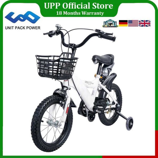 Bikes Ride-Ons 14 inch childrens bicycle outdoor indoor bicycle gift suitable for boys and girls aged 3-6 durable with training wheel basket