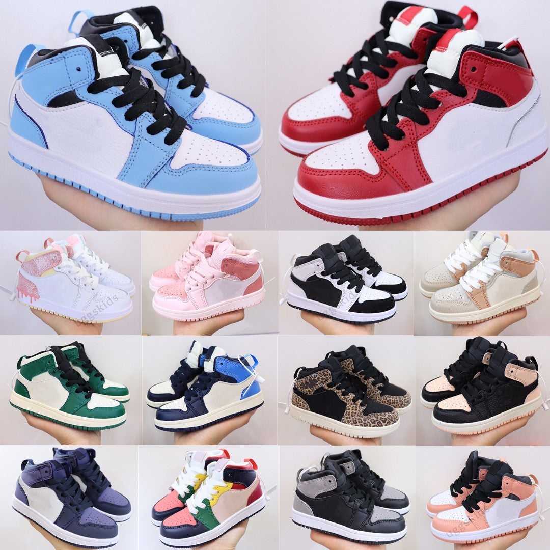 Kids toddlers shoes Boys basketball Children black mid sneaker designer blue trainers baby kid youth infants Sports Athletic shoe
